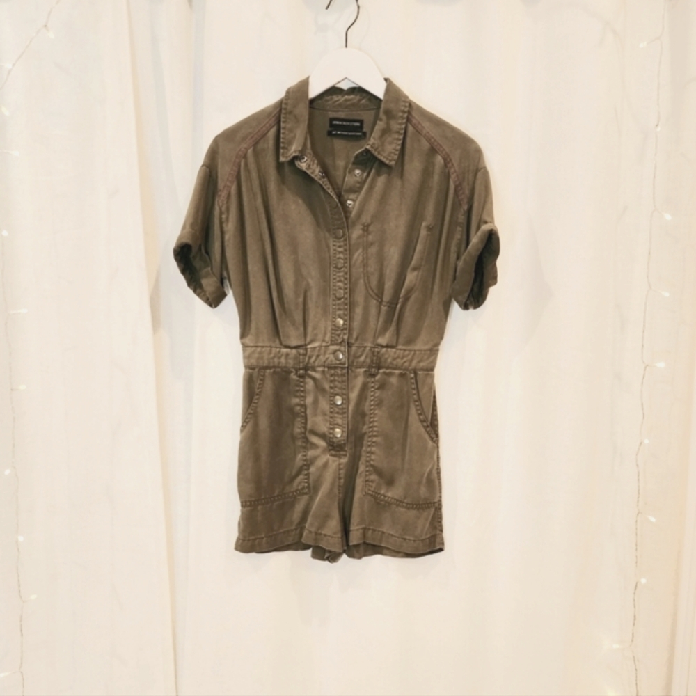 UO Army Green Utility Jumpsuit Romper, sz.Small